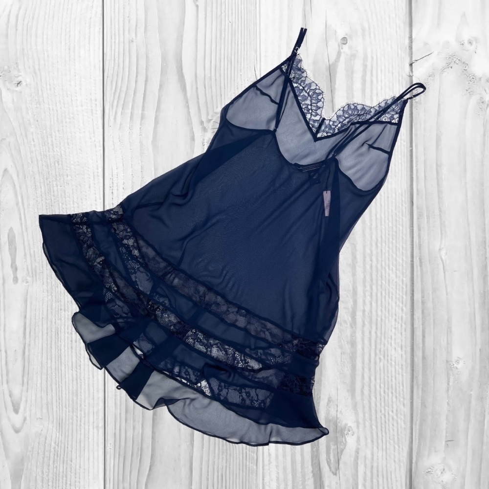 Victoria’s Secret Navy Sheer Slip Dress NWT